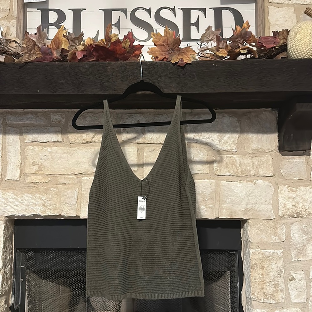 Deep cut V-Neck sweater tank top.